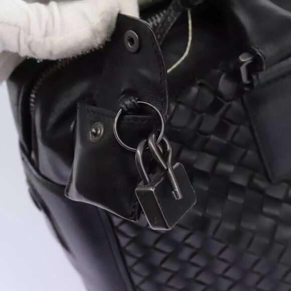 BOTTEGA VENETA INTRECCIATO Hand Bag Leather Black Auth - Picture 8 of 16